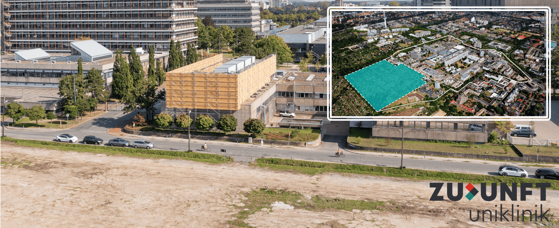 Blick auf das Neubaufeld der MHH am Stadtfelddamm. 