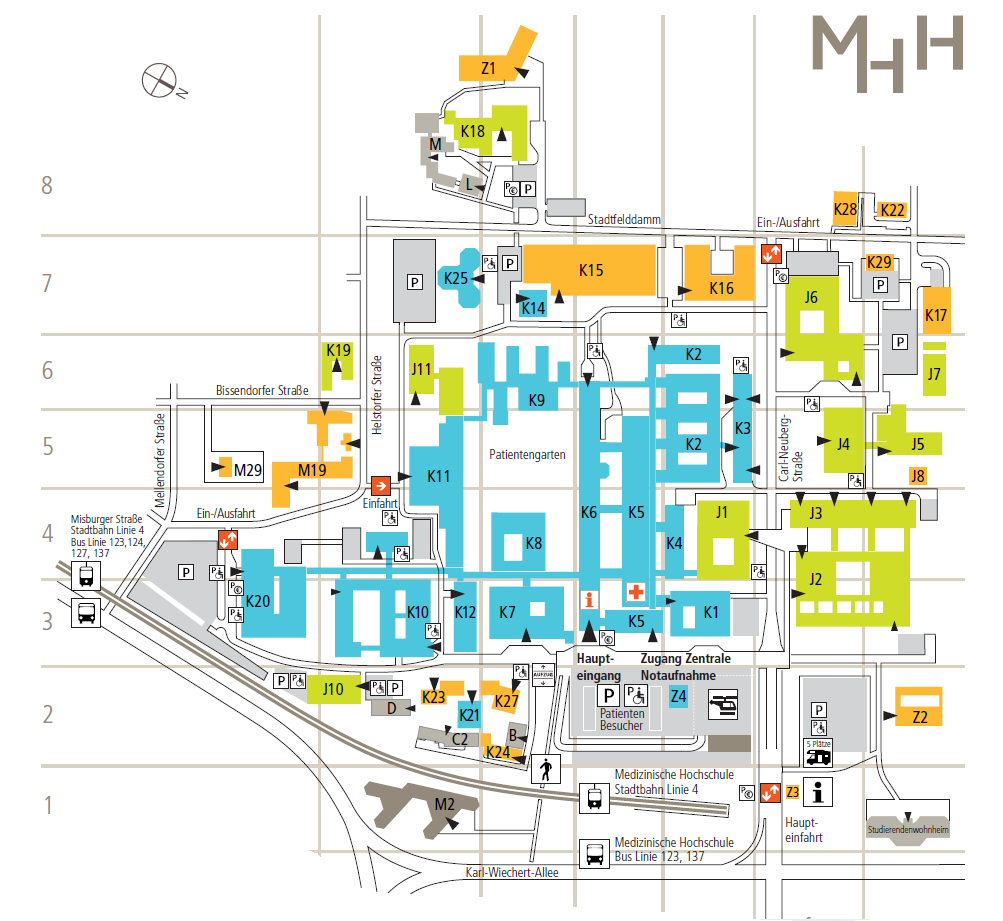 Lageplan der MHH.