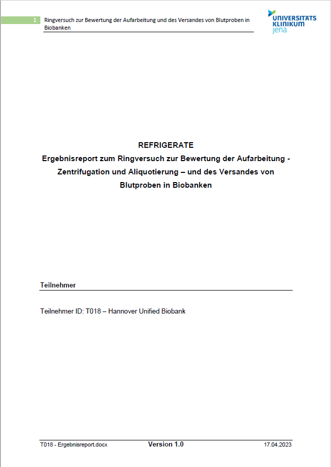 IBBJ - Ringversuch - Zertifikat - Blutaufbereitung 2023