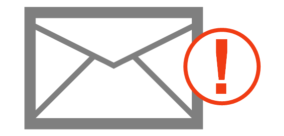 E-Mail Symbol mit Warnhinweis