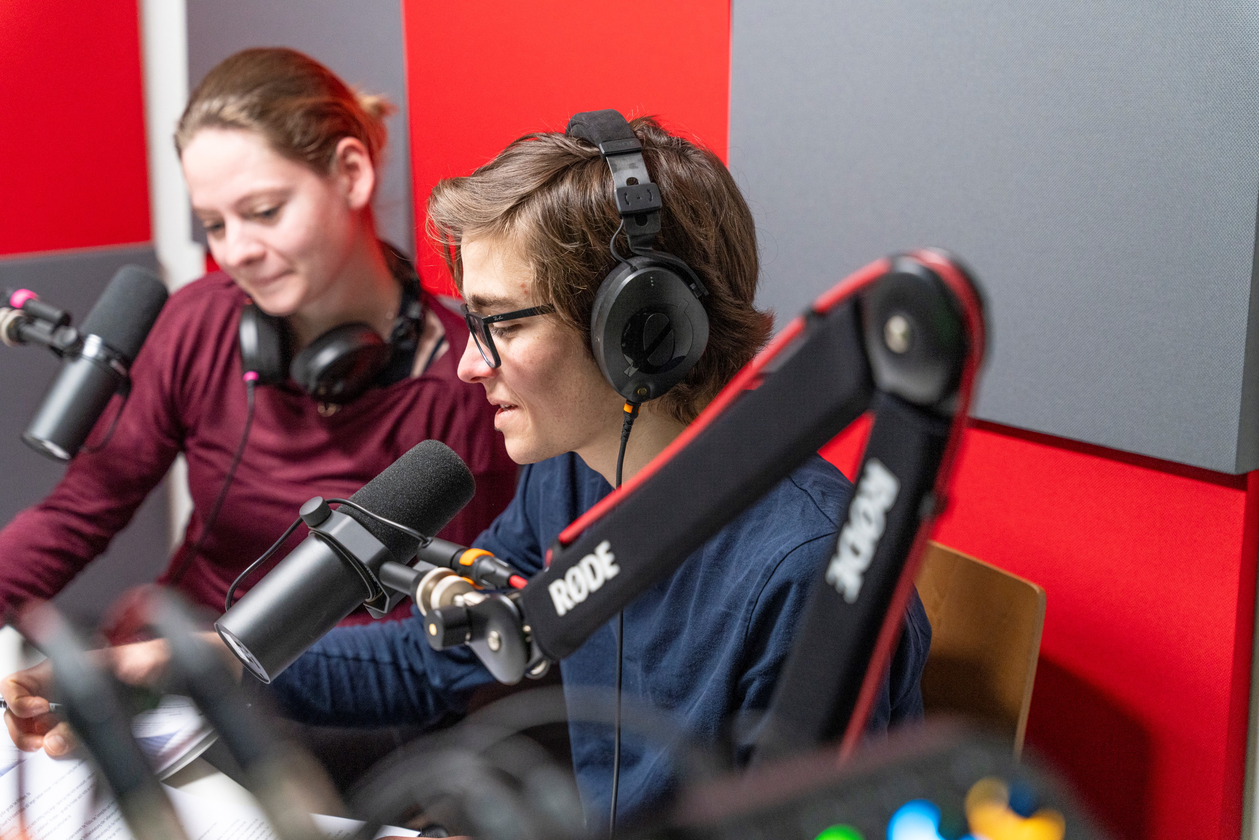 Podcastaufnahme im Medienstudio